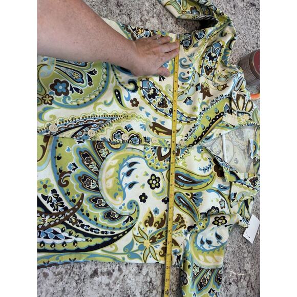 Vtg Charlotte Kellogg Jacket Tunic Palm Beach USA Paisley Button up Sz 16 - Picture 7 of 14